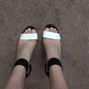 Black and white heels